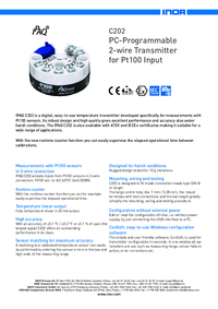 Thumbnail of document Data Sheet - IPAQ C202 / IPAQ C202X Programmable 2-Wire Transmitter